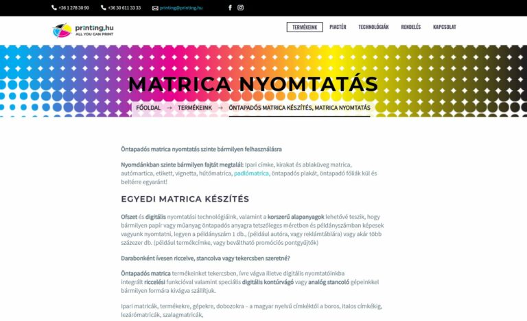 Színes öntapadós matrica a jó reklám Színes öntapadós matrica a jó reklám